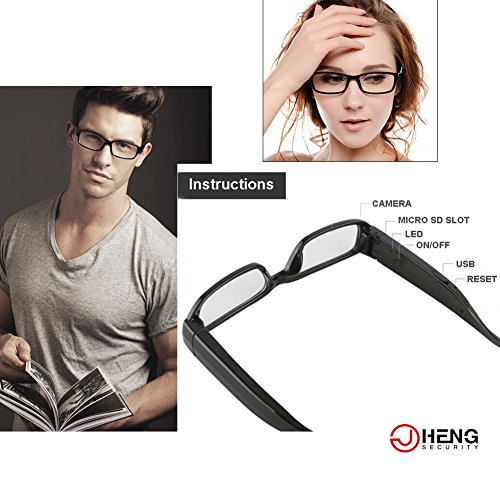 Jc 16gb 1920x1080p hidden camera eyewear glasses camcorder video …