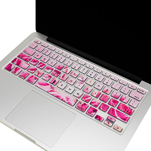 TOP CASE - 2 in 1 Signature Bundle Graphics Rubberized Hard Case + Keyboard Cover Compatible MacBook Pro 13" (13" Diagonally) with Retina Display A1425 / A1502 (2012-2015 Release) - Pink Rose - Thumbnail 2