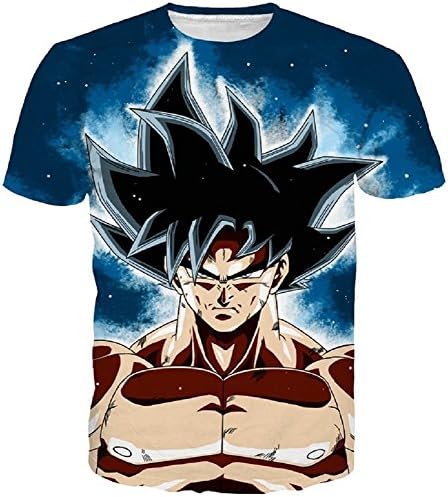 Richnono Men's Fashion 3D Print Dragon Ball Casual T-Shirts