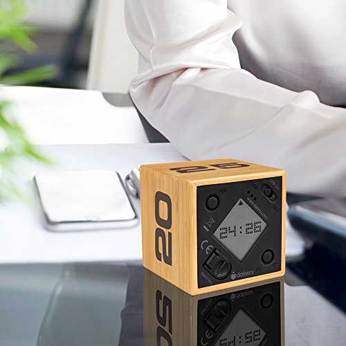 The Miracle TimeCube Timer, Natural Bamboo Wood, 5,10, 20 and 25 Minutes, for Time Management, Kitchen Timer, Kids Timer, Workout Timer