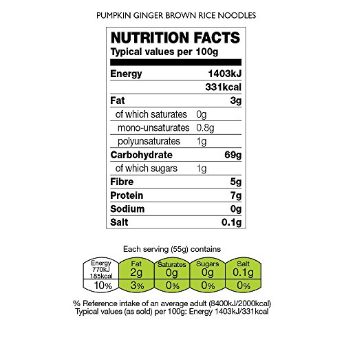 King Soba Gluten-Free, Organic Brown Rice, Pumpkin & Ginger Pasta Noodles 6-PACK
