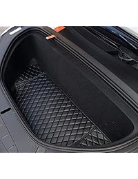 LMZX Juego de alfombrillas para maletero trasero delantero del coche, protector de asiento trasero, compatible con modelo X, Negro