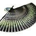 Warmtree Bamboo Folding Fan Handheld Fan, Peacock Feather Pattern