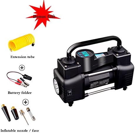 WCYTIRES Tire Pump, Portable Air Compressor, 12V, 150PSI, Car/Sedan Twin Cylinder/Car/Bicycle/Truck