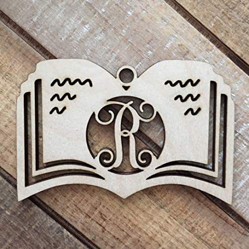 Monogram Book Christmas Ornament Personalized Reading