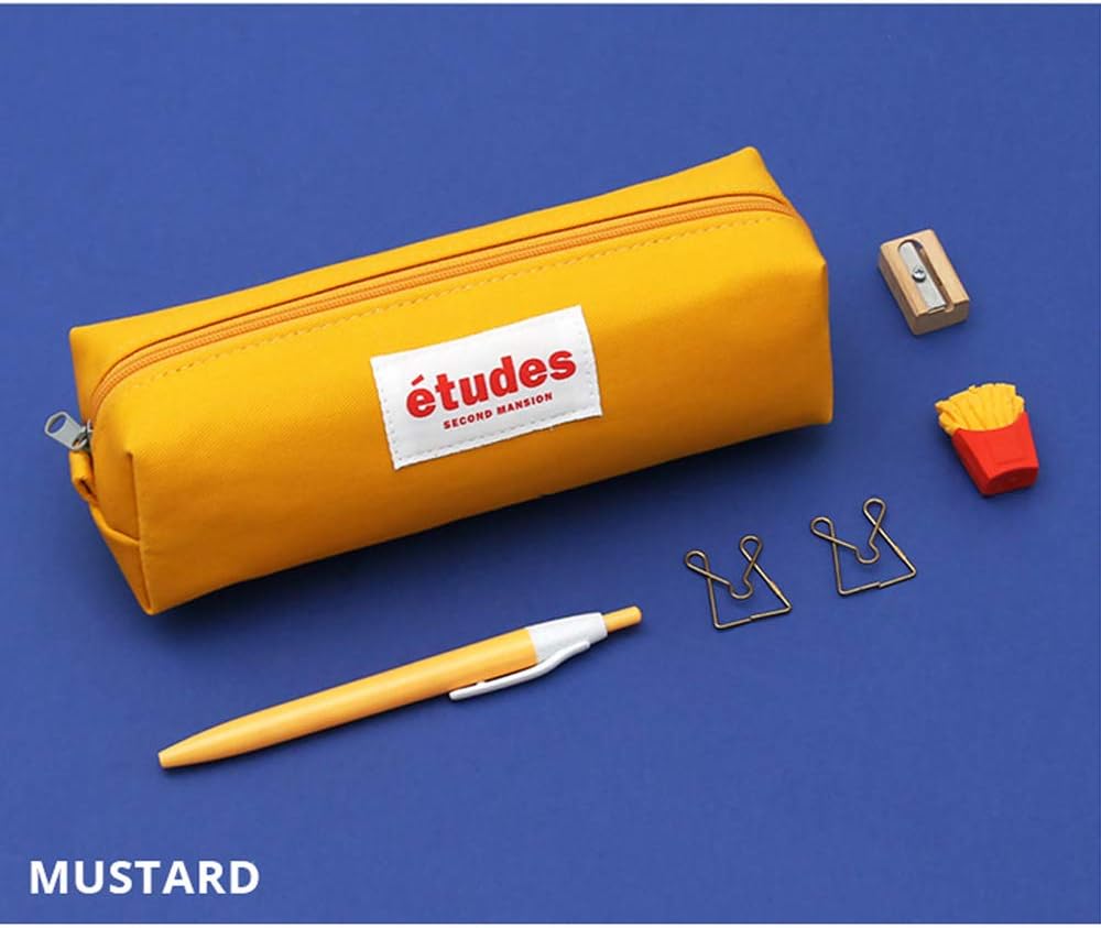 Amazon Second Mansion Etudes Pen Case ペンケース 韓国 ペンポーチ 筆箱 文房具 Mustard ペンケース 文房具 オフィス用品