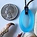 Light Blue Sea Glass Necklace Surf Beach Transparent Oval Small Pendant Handmade Unisex Surfing Jewelry on a Waxed Cotton 26 Inches Cord Gift Under 20 Dollars