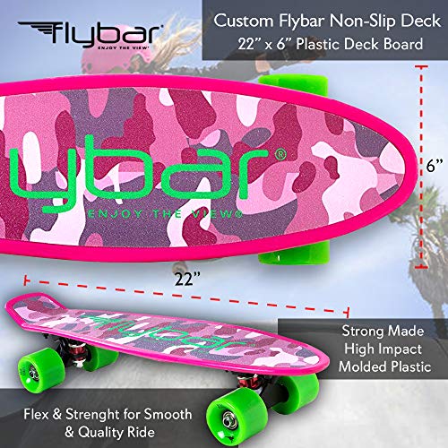 image for Flybar 22 Inch Complete Plastic Grip Tape Cruiser Skateboard Custom No