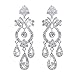 EVER FAITH Austrian Crystal Bridal Flower Vase Chandelier Dangle Earrings-3.1 inch Long