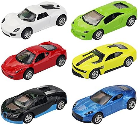 Yesorno Pull Back Cars Alloy Vehicles Set Mini Car Model Construction Toy Trucks for Toddlers Babies Boys Girls/Pull Back and Let Go Cars 6 Pcs (Race Car)