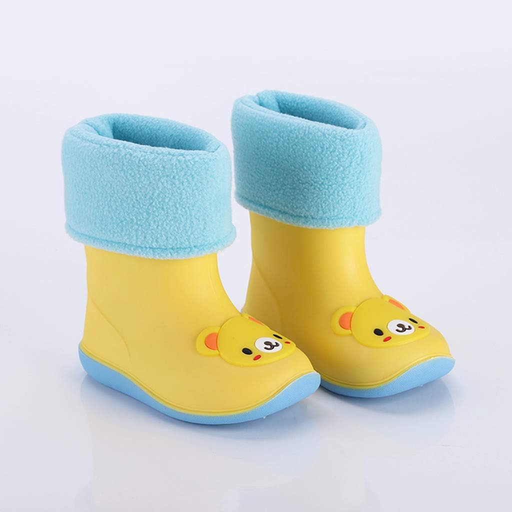 BaojunHT Kids Warm Lined Rain Boots Cute Animal Wellies Wellington for Infant Toddler Girls and