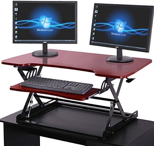 Deskrelief-002- Height Adjustable Standing Desk Riser,  Dual Monitor Setups , Made For Smooth Workstation, Great Quality No Assembly Needed