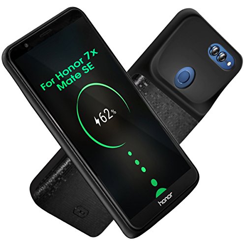 Huawei Honor 7x/Mate SE Battery Case 5000mAh, Newdery Rechargeable External Backup Battery Charger Case Portable Charging Case Protective Cover for Honor 7x - balck