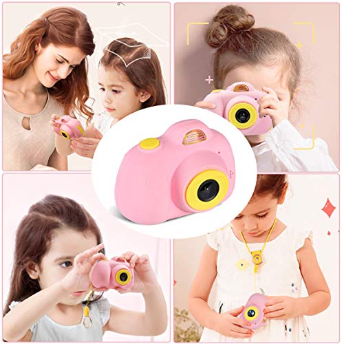 [16GB Memory Card Include] RegeMoudal Kids Digital Camera Gifts for Child Boys Girls,Mini Rechargeable Children Shockproof Digital Camcorders Little Kid Toys Gift 8MP with Battery 2 Inch,Pink - Thumbnail 5