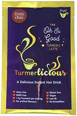 Turmerlicious Turmeric Latte Chilli Choc 20g Single Serving Pkt- Dairy Free