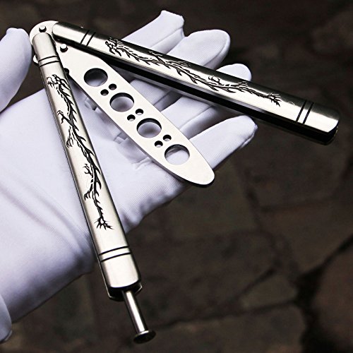 Metal Butterfly Steel Trainer Knife Sport Ideal For Safe Flipping And Training Harmless Newer\trainer\fresh Hand. Bearing No Need To Maintenance.