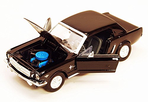 Diecast Car & Accessory Package - 1964 1/2 Ford Mustang, Black - Showcasts 73273 - 1/24 scale Diecast Model Toy Car w/display case