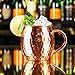 MEKBOK Moscow Mule Copper Cup-2 cups (16 ounces) The best hammered barrel for cocktails and cold drinks-A stylish gift for those who like parties and handmade