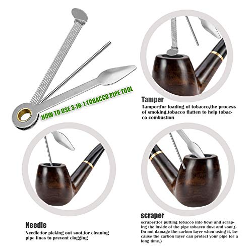 Scotte Tobacco pipe Handmade Ebony Wood root Smoking Pipe Gift Box and
