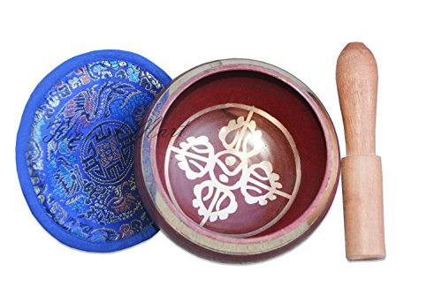 4 Inch Meditation Om Mani Padme Hum Peace Wooden Striker & Cushion