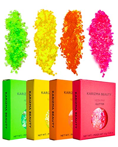 NEONS Face Glitter Pack ✮ KARIZMA Beauty ✮ 40g Festival Glitter Cosmetic Chunky Face Body Hair Nails - Thumbnail 7
