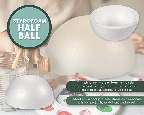 Juvale Half Sphere Foam Ball - Versatile DIY Craft Supply - Easy Customization of Foam Balls for Crafts & Art Supply for Floral Arrangements - Pack of 1, 12 x 12 x 6 in, White