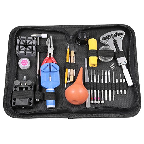 Binxin Professional Watch Repair Tool Kit -Link Pin Remover/Spring Bars With Carrying Case [US Stock] (27PCS)