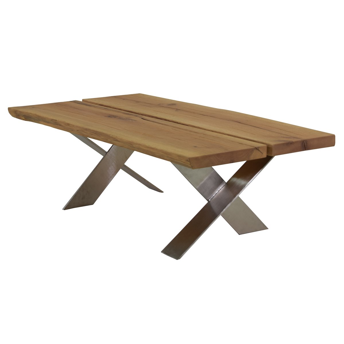 Couchtisch Wohnzimmertisch Milton 120x70, Massivholz Holz Eiche massiv