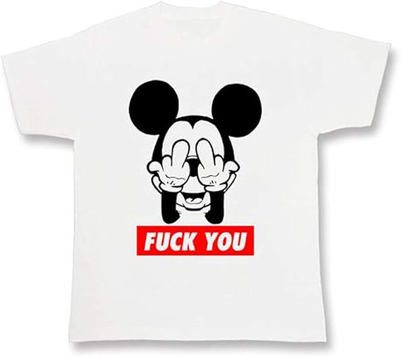Amazon 私たちは家族ですミッキーマウス ファックパロディ ネタ 個性派 メンズ レディース ユニセックス 半袖tシャツ Tシャツ カットソー 通販
