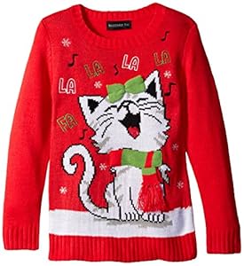 Singing Kitty Ugly Christmas Sweater for Toddler Girls and Up