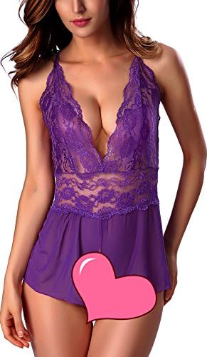 Freemale Women Sexy Lingerie Open Crotch Leotard Teddy Nightwear Lace Miniskirt Babydoll