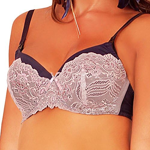 Kostar MM28 elegant comfortable nursing/maternity bra -, navy blue-white,32J
