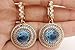 Turkish Handmade Jewelry Round Shape London Blue and Round Cut Topaz 925 Sterling Silver Dangle/Drop Earrings