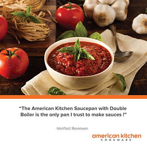 American Kitchen - 3-quart Premium Stainless Steel Saucepan with Double Boiler Insert and Cover - Thumbnail 3