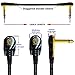 WORLDS BEST CABLES 3 Units - 12 Inch - Pedal, Effects, Patch, Instrument Cable Custom Made Made Using Mogami 2319 Wire and Eminence Gold Plated ¼ inch (6.35mm) R/A Pancake Type Connectors
