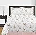 Sweet Jojo Designs Blush Pink, Mint Green and White Boho Watercolor Woodland Deer Floral Girl Full/Queen Kid Teen Bedding Comforter Set - 3 Pieces