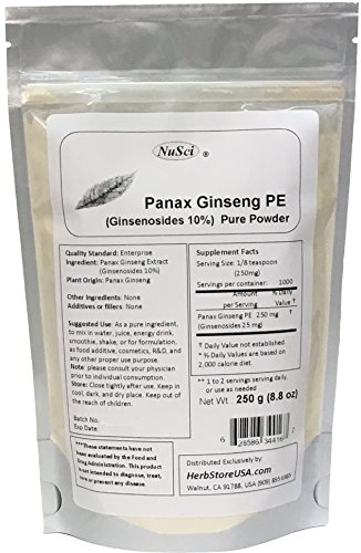 image for NuSci Panax Ginseng Extract Powder, Standardized 10% Ginsenosides, Ene