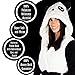 Emolly Fashion Panda Bathrobe with Hood Soft and Warm Robe for Women (Large)