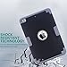 iPad Mini 2 Case,iPad Mini Case, iPad Mini 3 Case,iPad Mini Retina Case, BENTOBEN Anti-slip Shock-Absorption Silicone PC High Impact Resistant Hybrid Three Layer Armor Protective Case Cover Black&Gray
