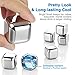 zanmini Stainless Steel Reusable Ice Cubes, Metal Whiskey Stones, Whiskey Rocks Chilling Stones with Tongs for Wine - Whiskey Stones Gift Set (Set of 8)