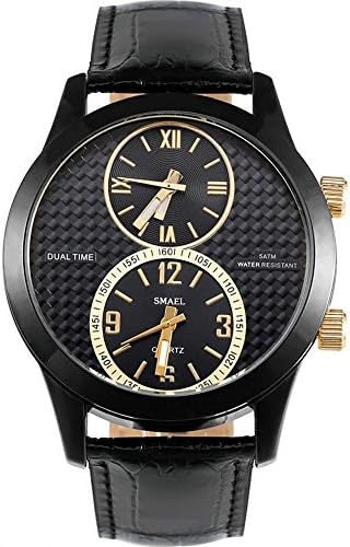 PALADA Men's Sport Wrist Watch Dual Quartz Movement with Analog Display Watches for Men (Black)