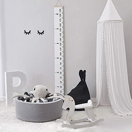 MSOO Kids Bedroom Princess Lace Bedding Round Dome Bed Canopy Deco Bed nets (White)