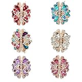 Yeshan Sparkly Rhinestone Metal Jaw Hair Clips, Butterfly Hair Claw Clip Hair Accessories For Women and Girls,Pack of 6