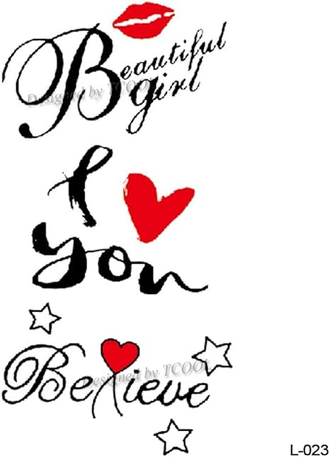 Tatuaggio Temporaneo Corpo Di Trasferimento Adesivi 7 Fogli Divertente Lettera Preventivo Cuore Tatuaggio Per Le Donne Uomini Bambini Braccio Gamba Torace Collo Cintura Tattoo Impermeabile Non Toxics Amazon It Sport E Tempo Libero