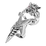 PiercingJ 1pc Men's Armor Knuckle Full Finger Double Ring Punk Rock Gothic Jewel...