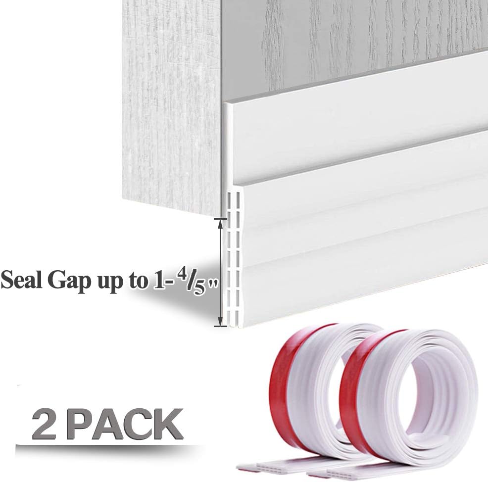 [2Pack Large Door Sweep] Huge Gap Door Draft Stopper, 32/5"W x 39" L