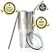 SASQUATCH 30 oz stainless steel tumbler with lid & 2 straws (curved+straight)+cleaning brush - double wall vacuum insulated, BPA-free open/close switch lid - for travel & indoor, hot & cold drinks