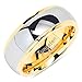 100S JEWELRY Tungsten Rings for Men Women Wedding Band Two Tones Gold Silver Engagement Sizes 6-16