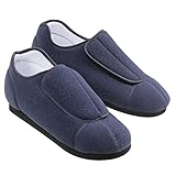 Adjustable Comfortable Health Slippers, Mens (9-10), Navy