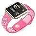 Fitbit Blaze Bands, UMTELE Sport Silicone Replacement Strap with Rose Gold Frame for Fitbit Blaze Smart Fitness Watch Pink/Red